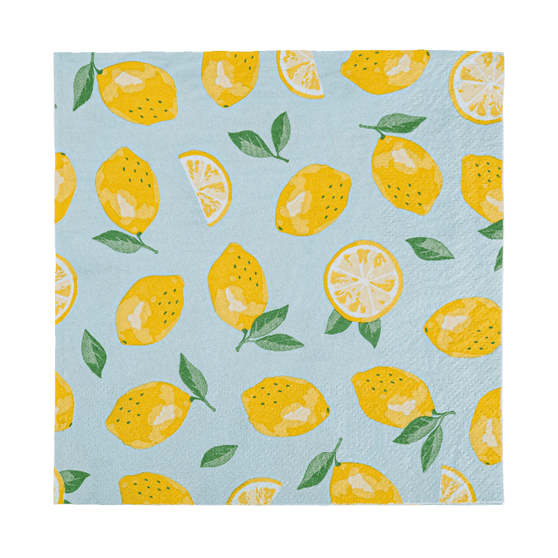 33x33 การพิมพ์เต็มกระดาษผ้าเช็ดปาก 2 ชั้นกระดาษ Friut Pattern SJ5101