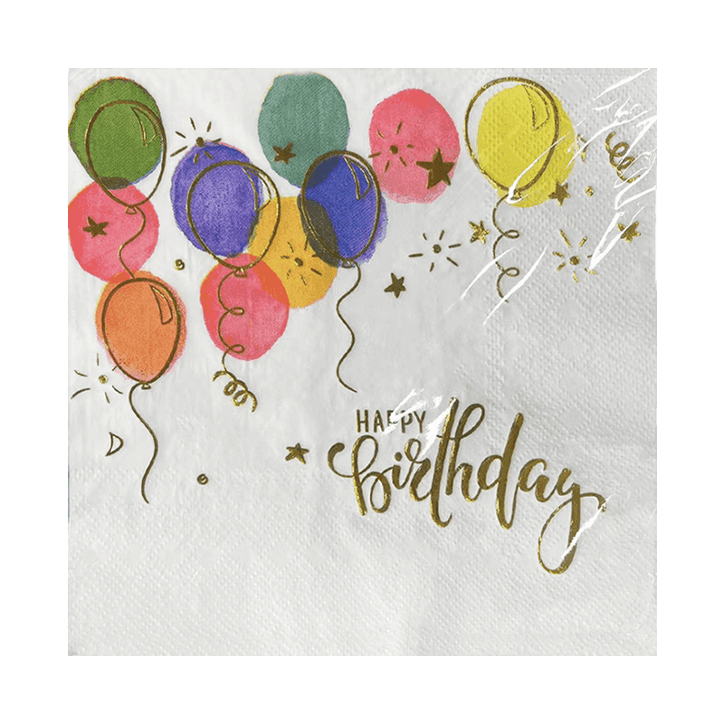 33x33 สุขสันต์วันเกิดผ้าเช็ดปากหรูหราพร้อมปั๊มร้อน SJ5201